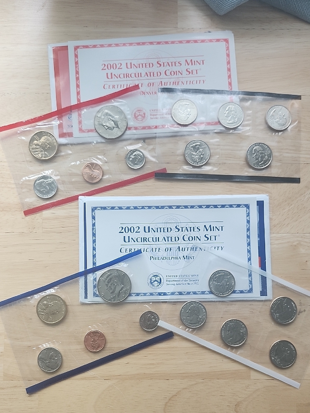 2002 United States Mint Uncirculated Coin Sets Denver And Philadelphia Mints